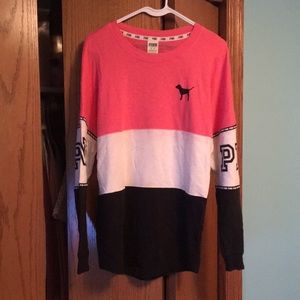 PINK Colorblock Crewneck Sweatshirt